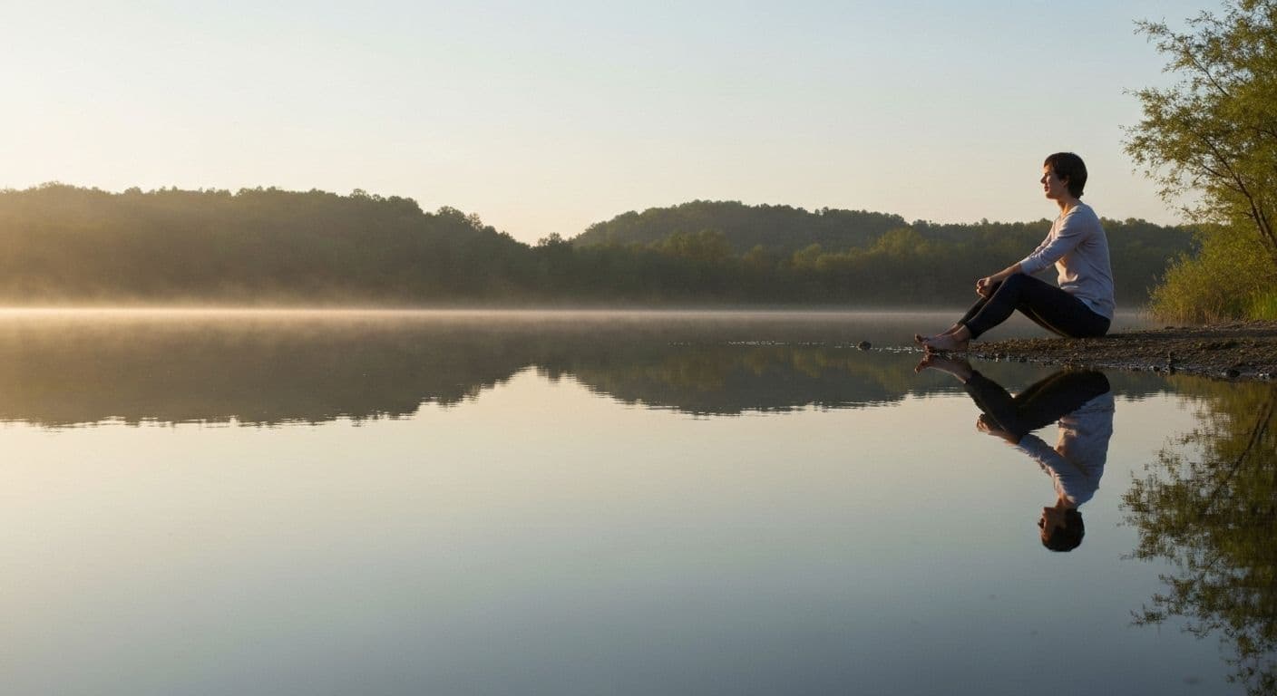 Person practicing self awareness psychology through mindful body-based awareness techniques without overthinking