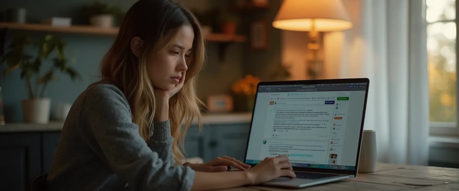 Person thoughtfully browsing Reddit breakups threads for healthy relationship insights