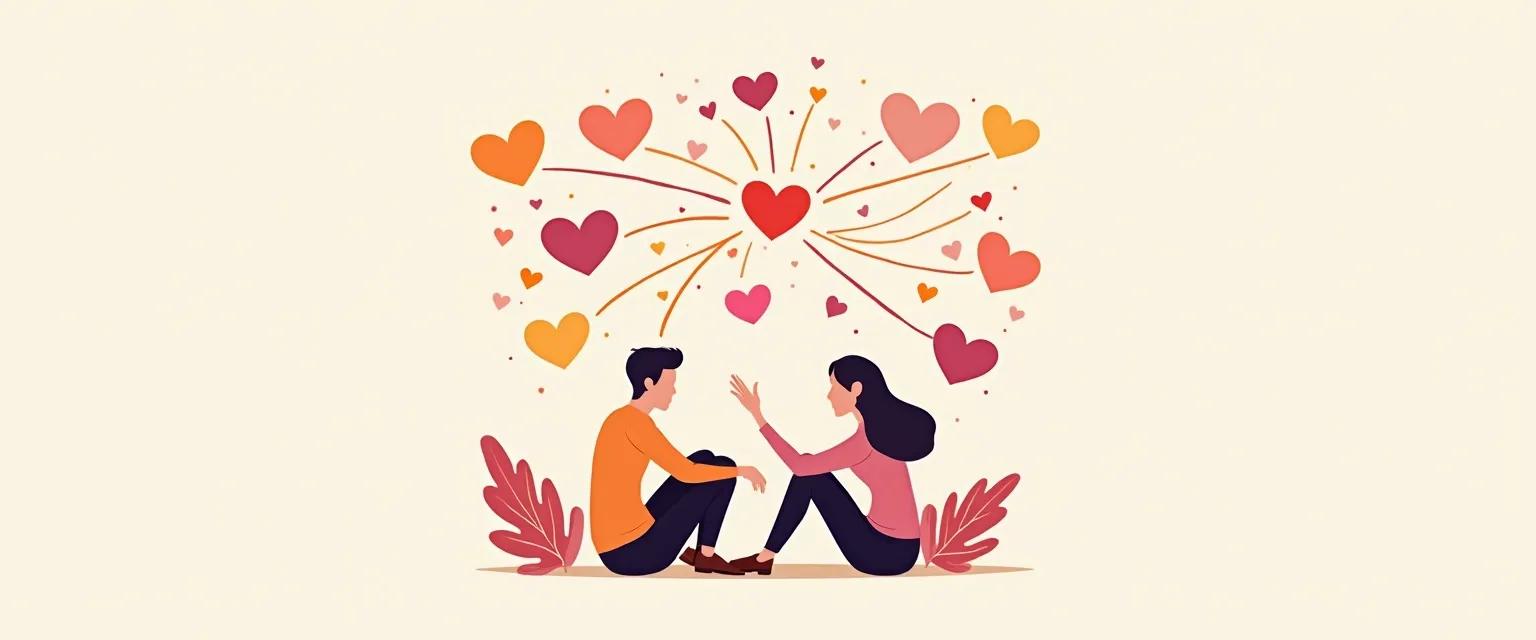 Couple creating a relationship mind map to improve communication