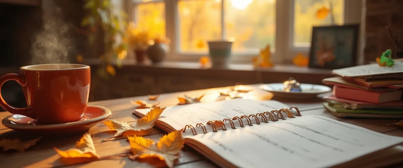 Person productively working during autumn to overcome procrastination and seasonal motivation challenges