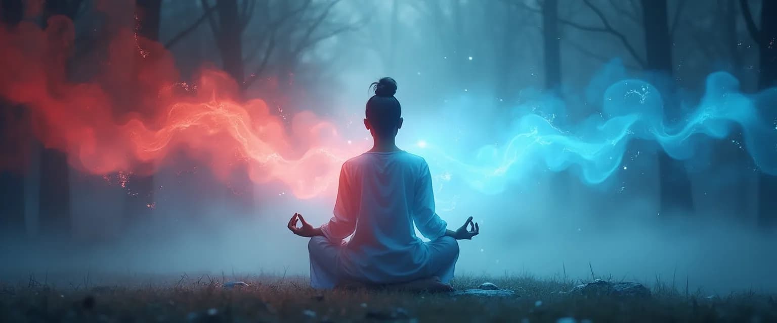 Person practicing 5-minute meditation for anger management with calm expression