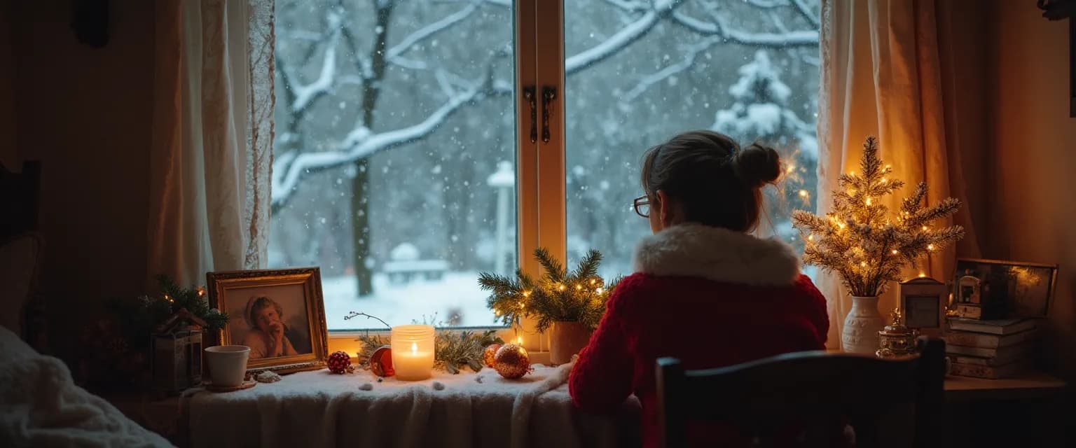 Person creating new holiday traditions while dealing with grief during the holidays