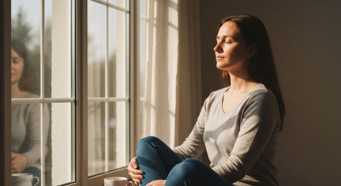 Person practicing self awareness how to develop techniques during daily routine without journaling
