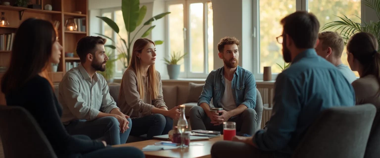 Leader practicing mindful communication techniques with team members
