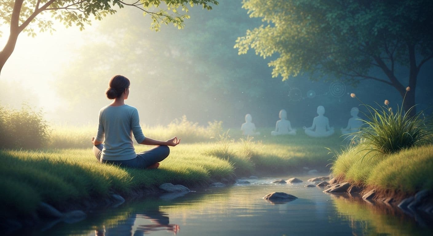Person practicing mindfulness cognitive therapy techniques to overcome social anxiety in a calm setting