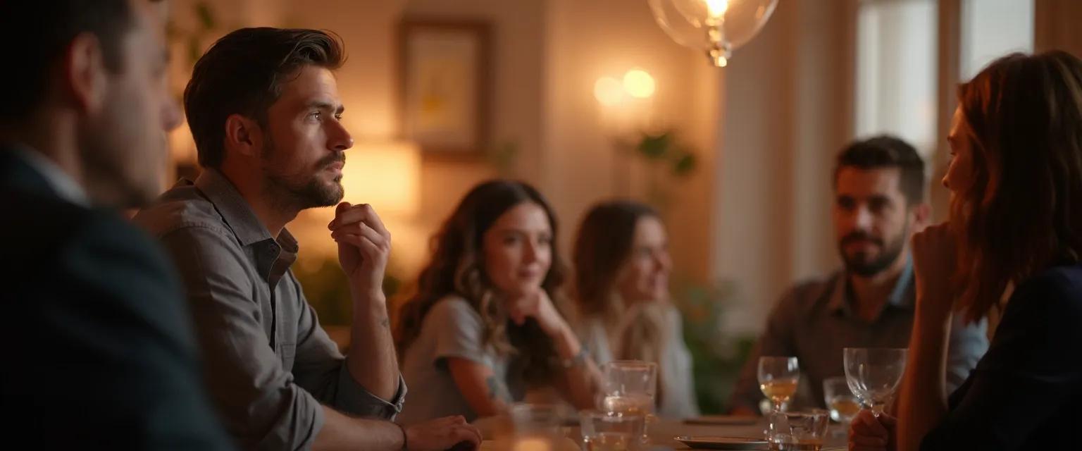 Introvert overcoming procrastination in networking activities with conversation starter cards