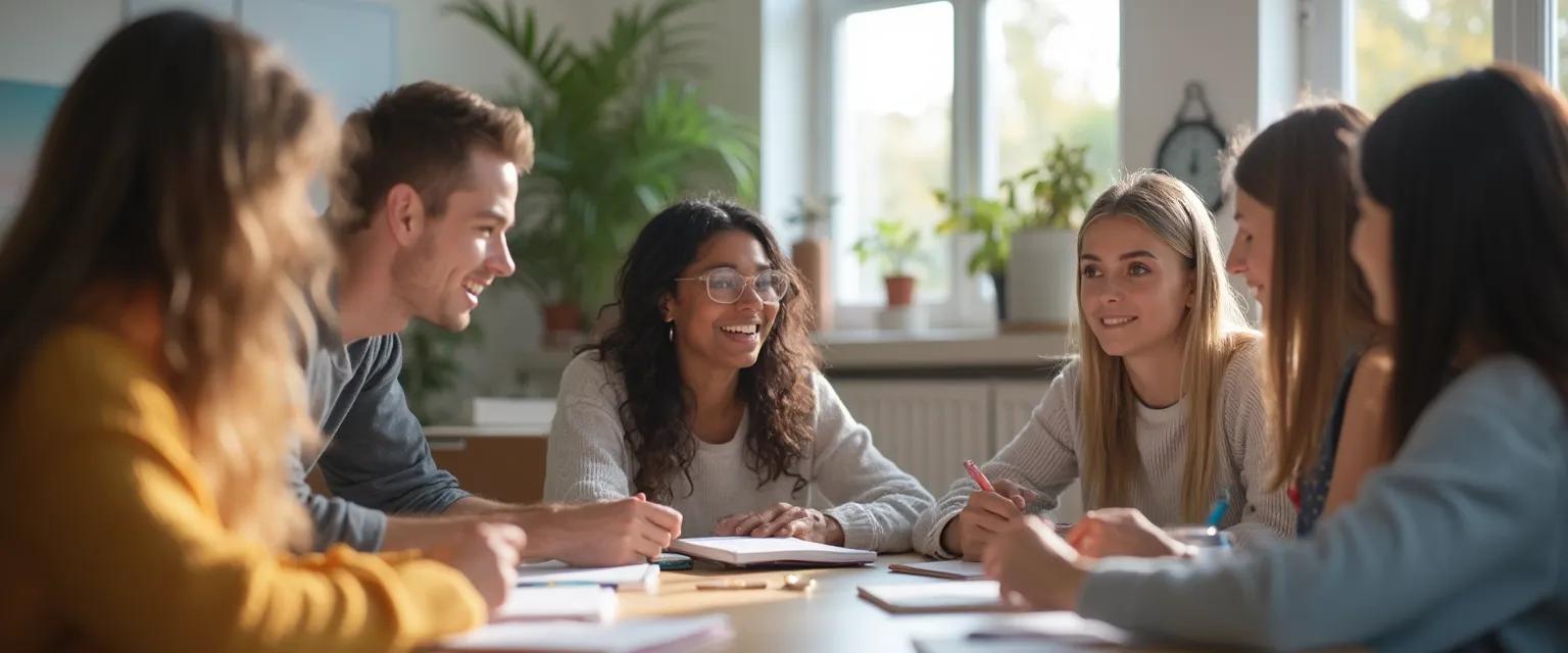 Student practicing self-awareness exercises during classroom participation