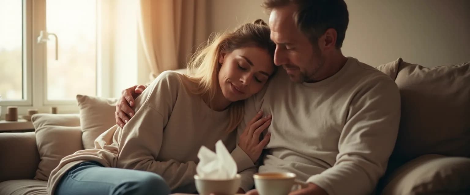 Two friends sharing a moment of connection with words to console a grieving friend
