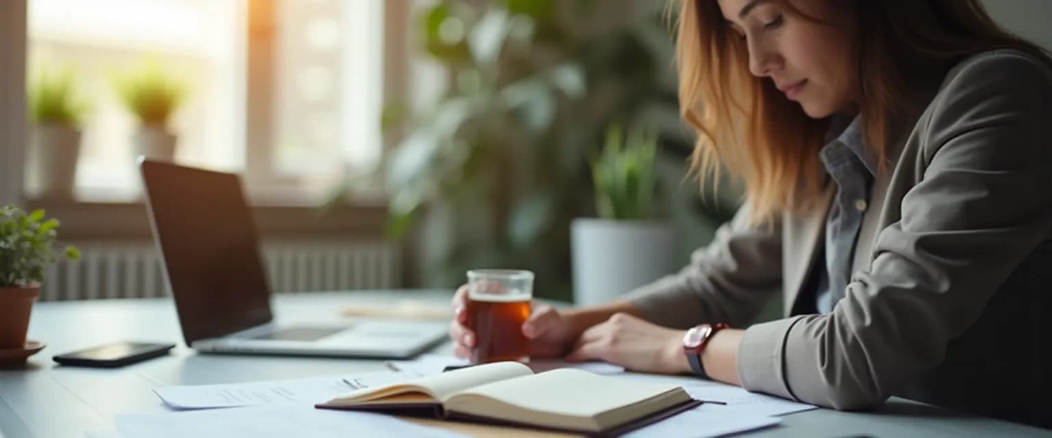 Professional using quick emotional check-in method to increase awareness of emotions at work