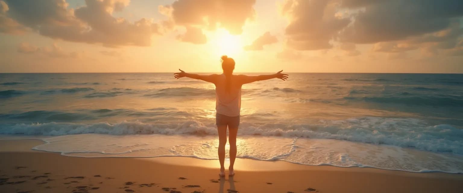 Person finding heartbreak happiness through balanced emotional healing