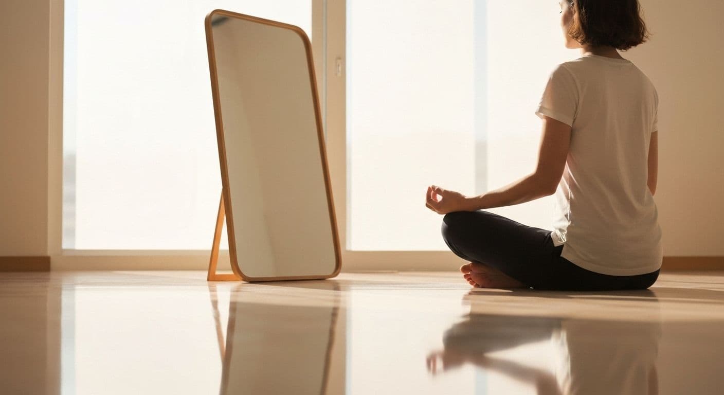 Person practicing mindful self-reflection to build intelligence and self awareness without overthinking