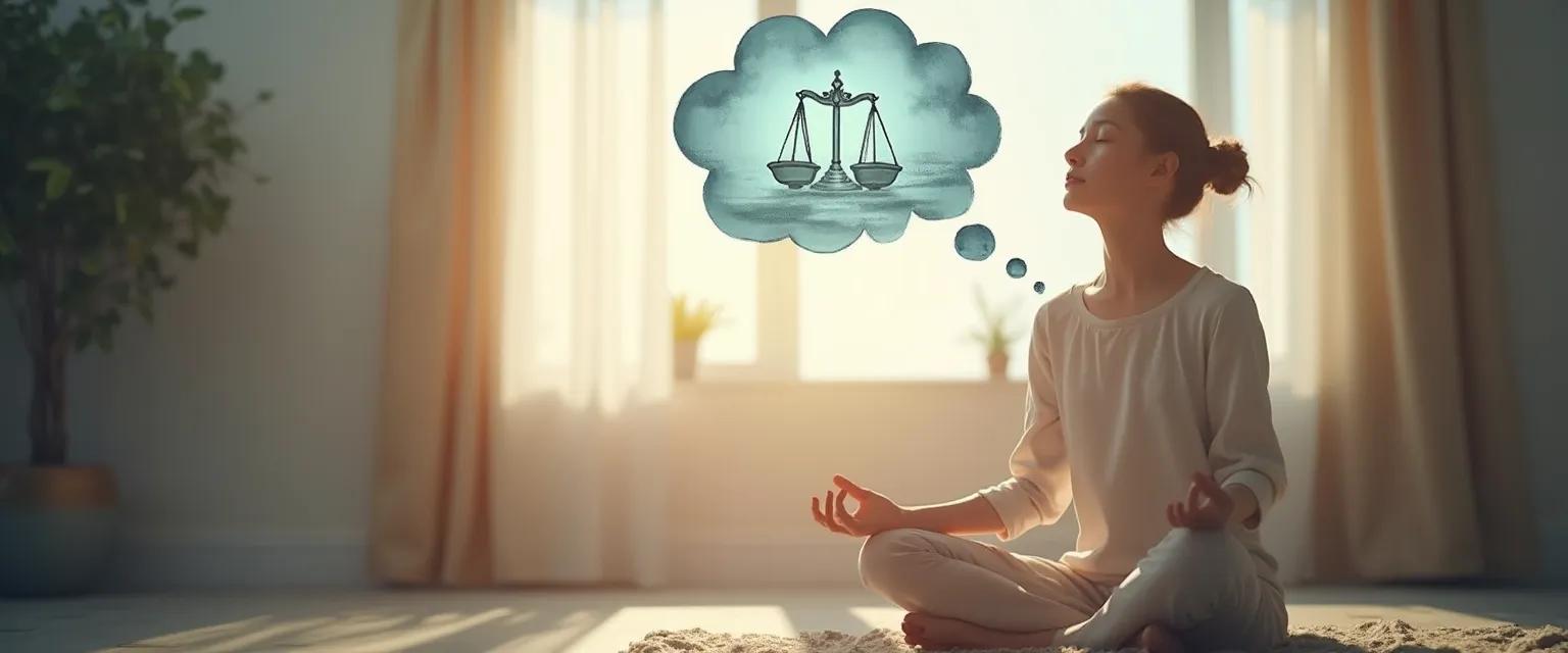 Person practicing mindful self awareness techniques without overthinking