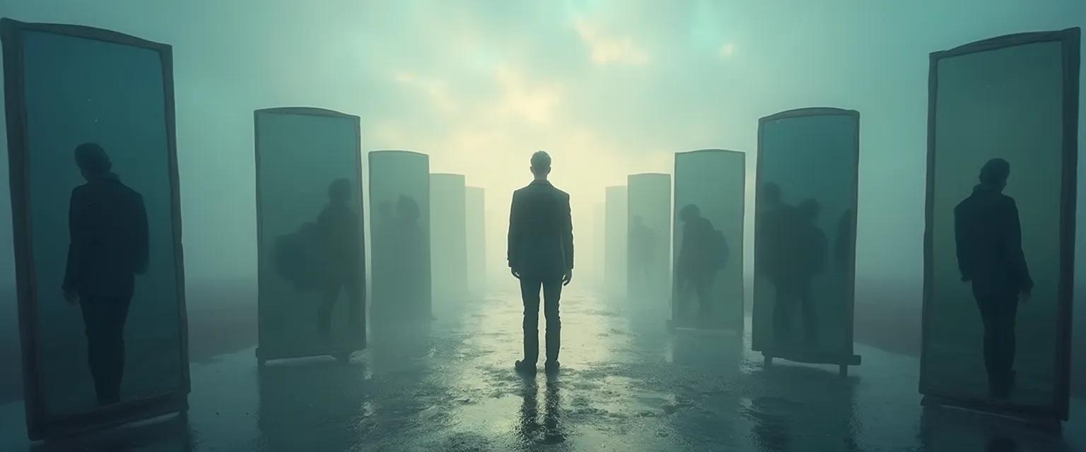 Person reflecting thoughtfully while developing self-awareness and intelligence