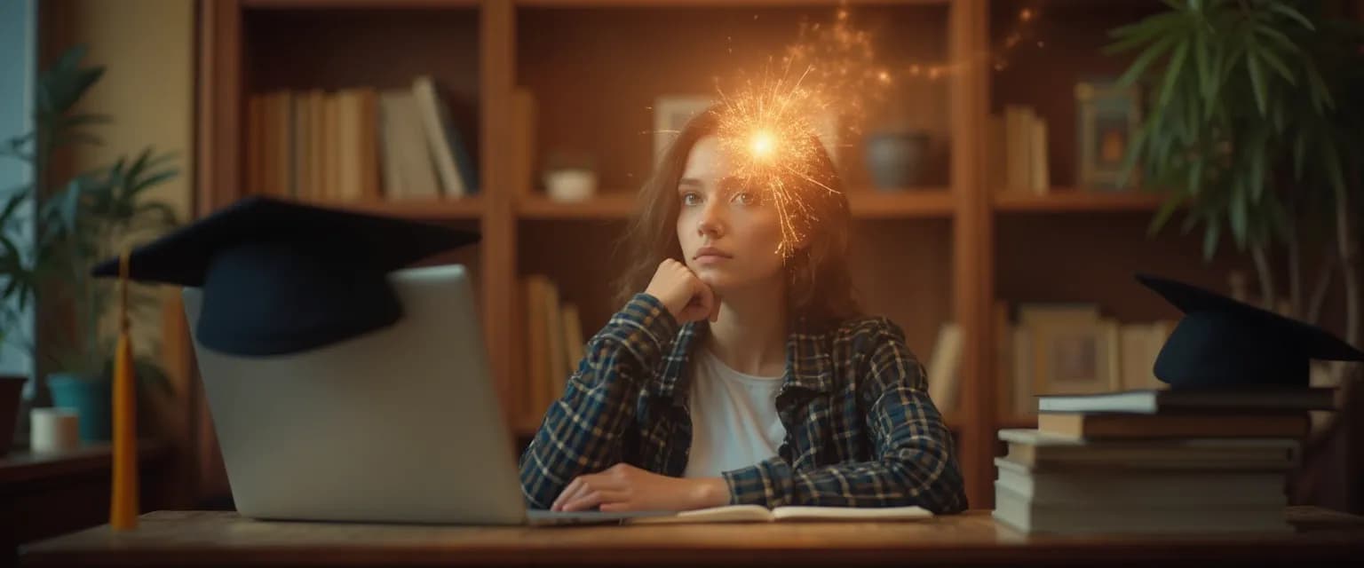 Student practicing self-awareness techniques while studying for academic success