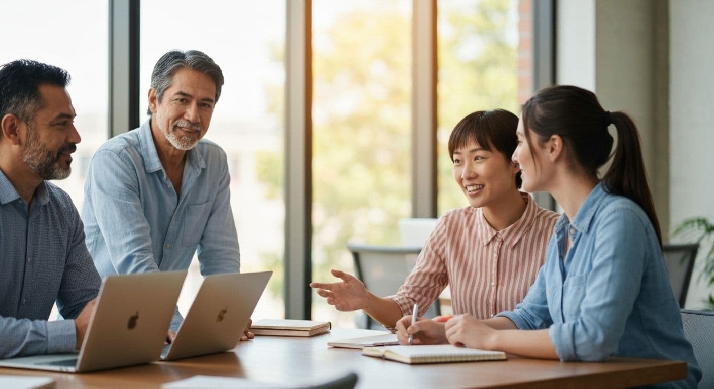 Team collaboration demonstrating emotional intelligence and self awareness in workplace setting