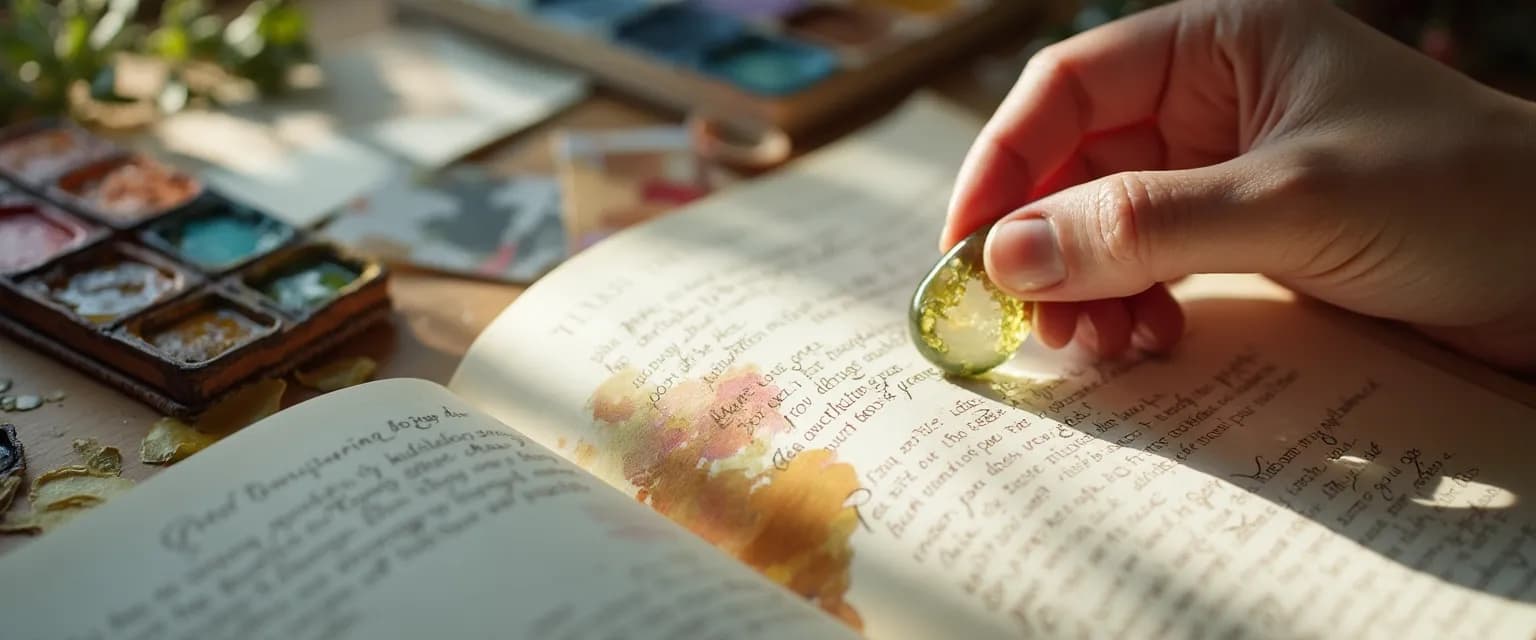 Creative grief journal prompts including color therapy, collage and symbolic expression