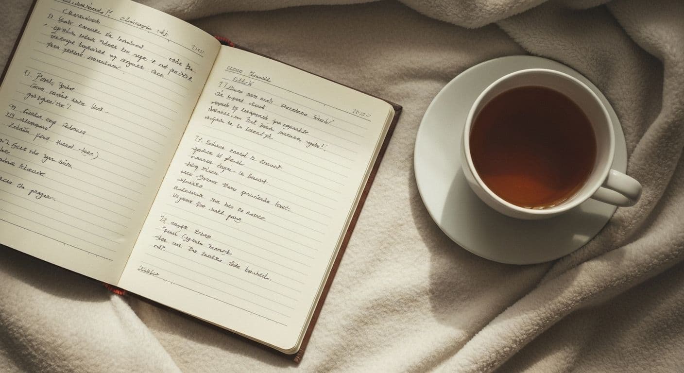 Caregiver practicing grief journaling while processing emotions and maintaining self-compassion