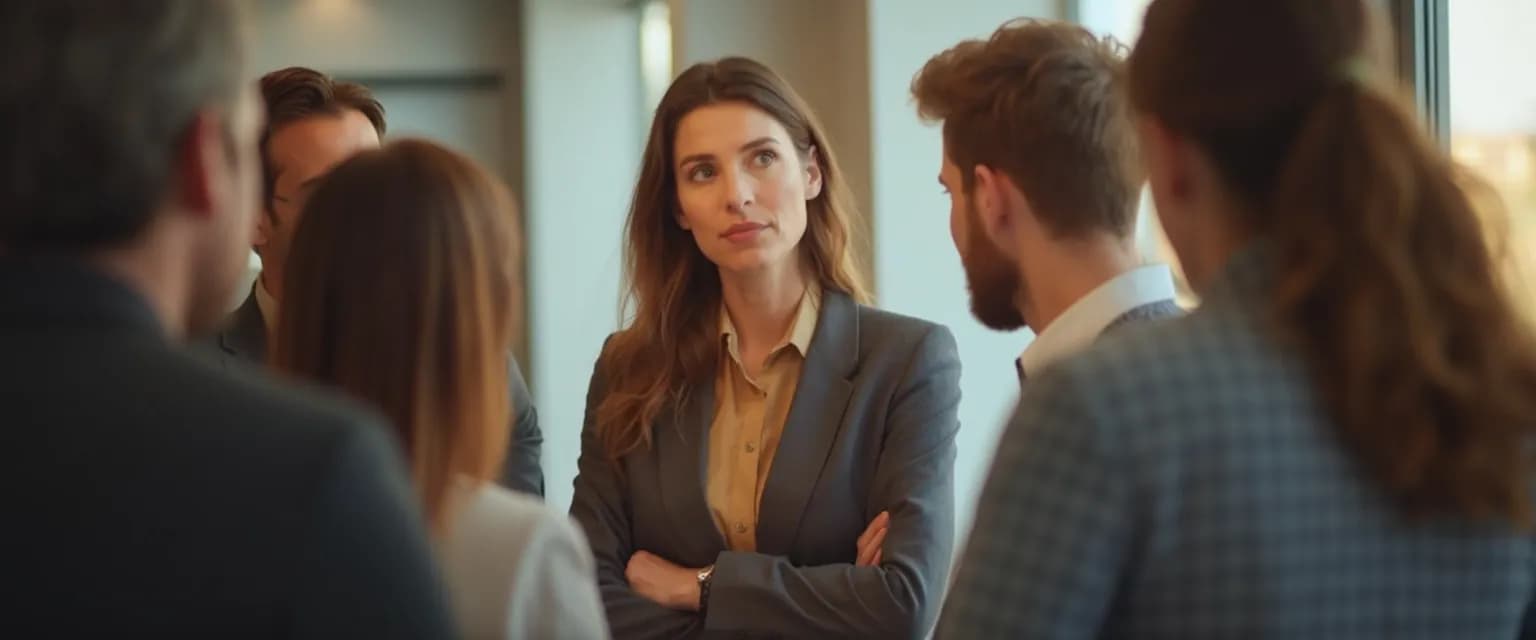 Leader demonstrating emotional intelligence in leadership during a team meeting