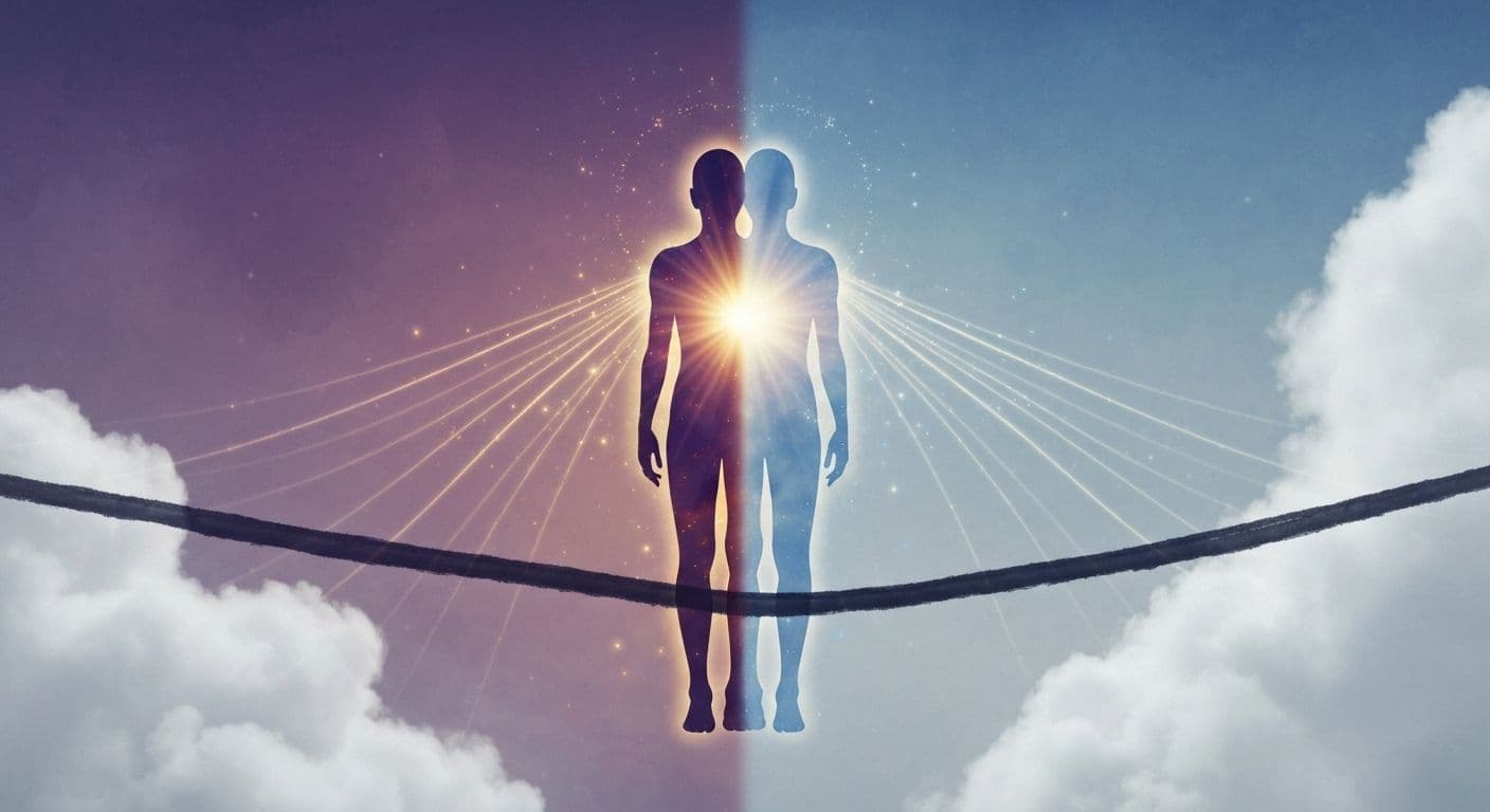 Person practicing soul mind connection through reflective awareness and emotional balance