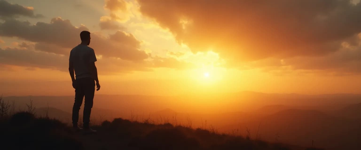 Man reflecting peacefully while dealing with a breakup and discovering inner strengths