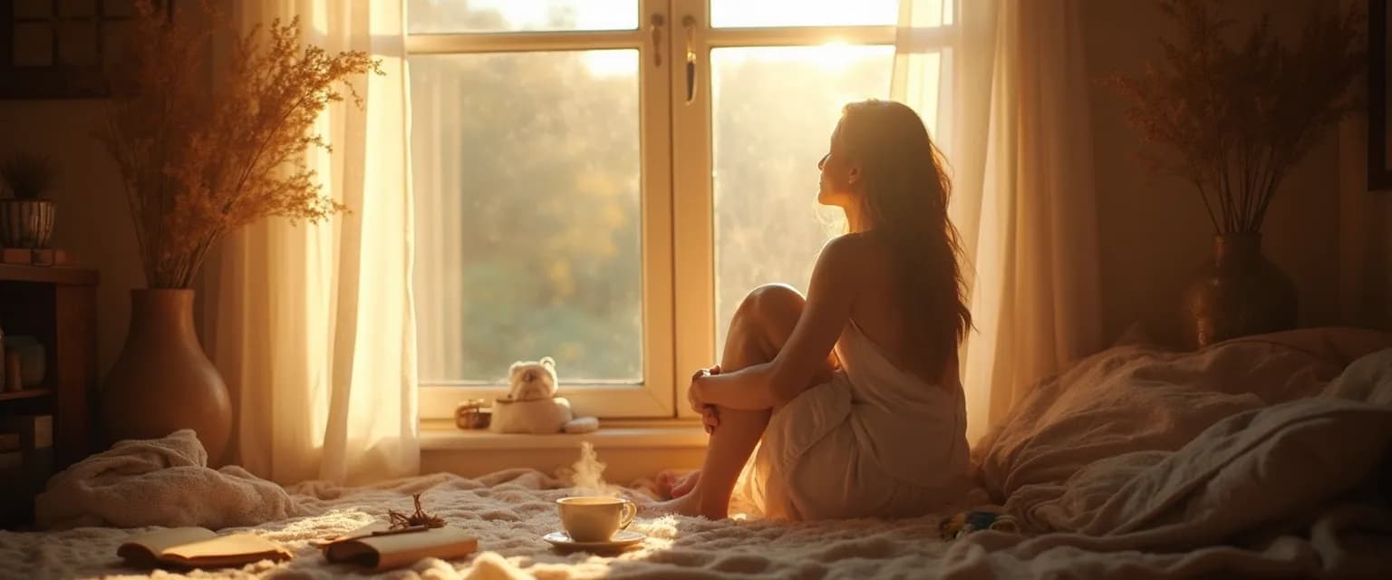 Woman practicing self-compassion rituals to find love after breakup