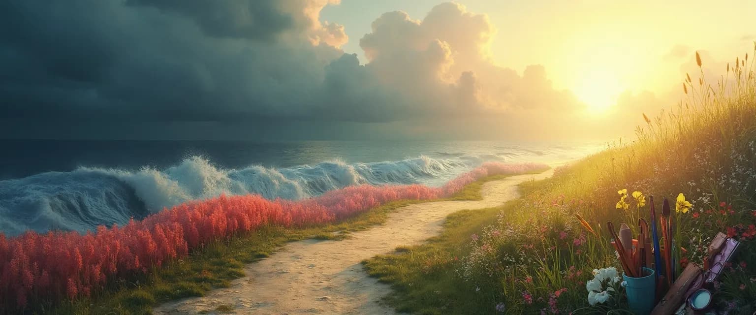 Person expressing emotions through art during the 5 stages of grief