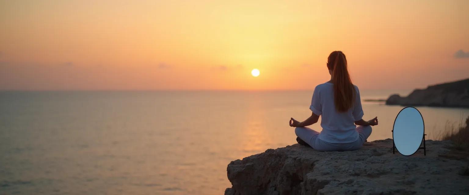 Person practicing self-awareness as a life skill through mindful reflection