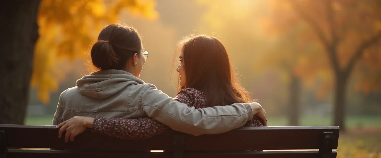 Friends having a supportive conversation showing what to say to a bereaved friend