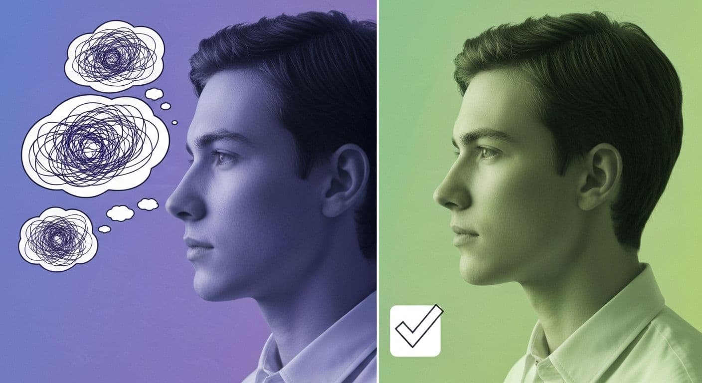 Person confidently making a quick decision, breaking free from overthinking mind patterns