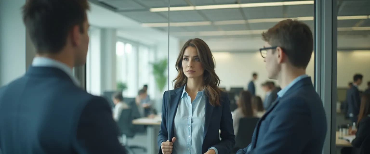 Professional demonstrating self-awareness in the workplace examples during a team meeting