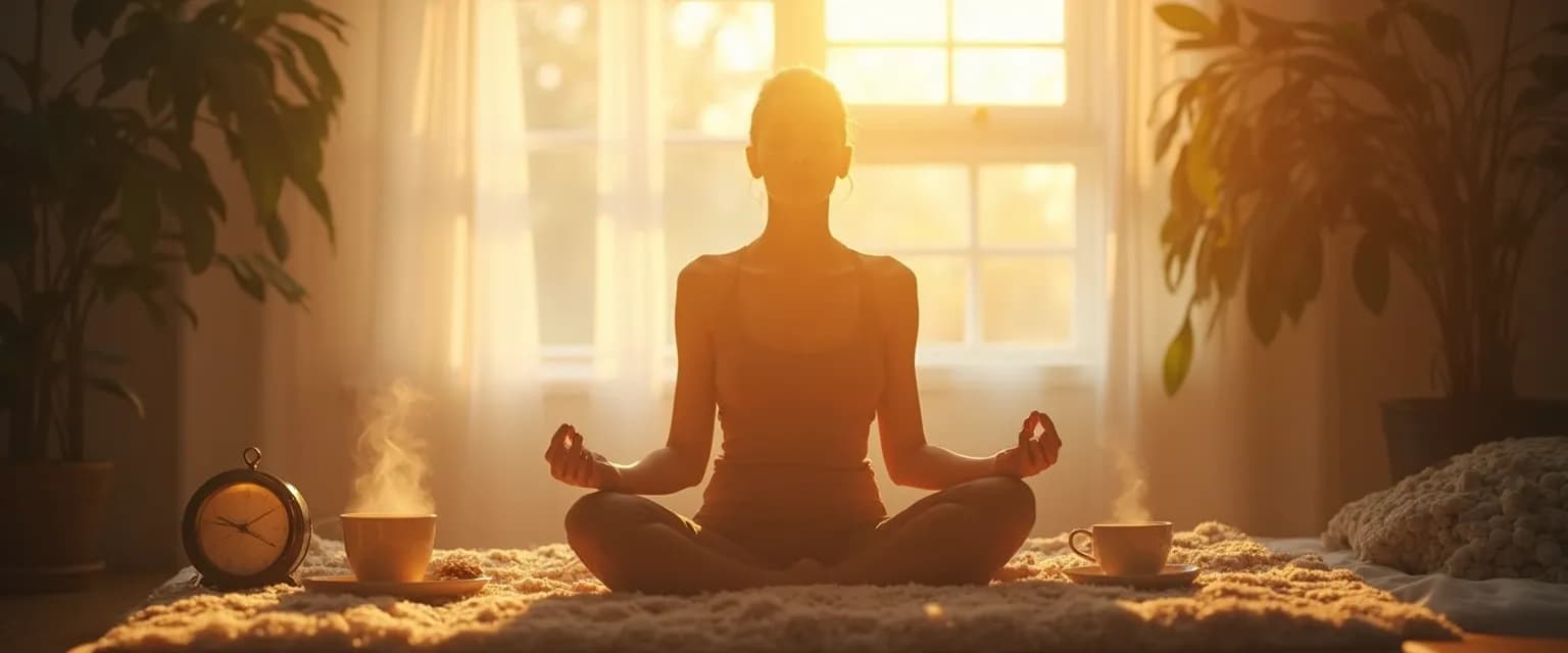 Person practicing 5-minute headspace mindfulness ritual during morning routine