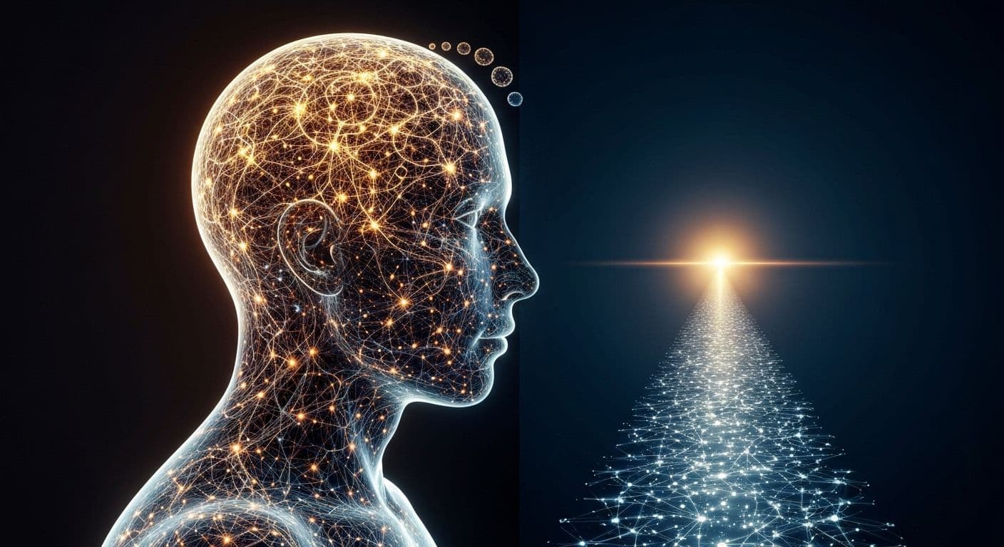 Person with thoughtful expression representing an overthinking mind making strategic decisions