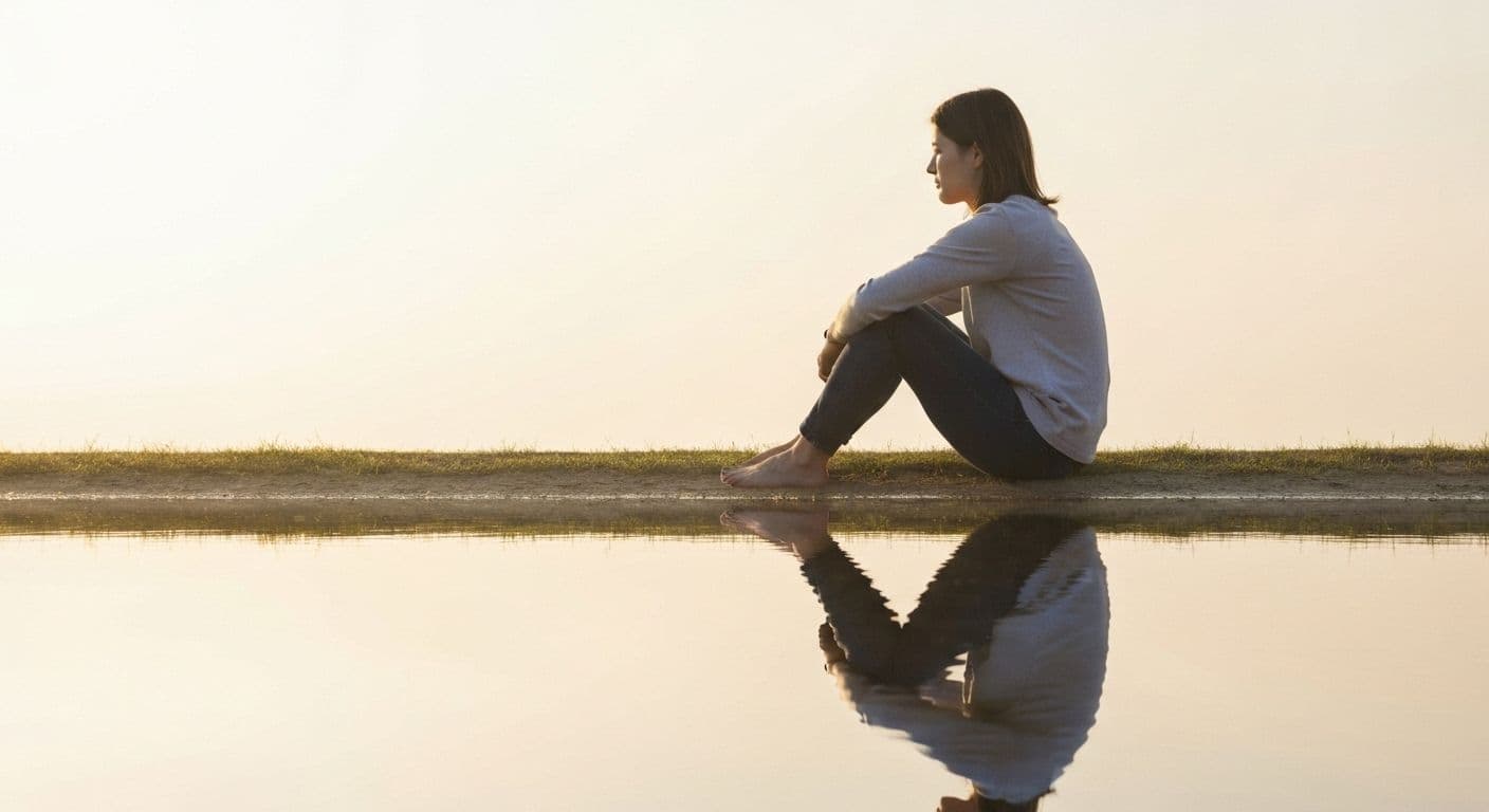 Person practicing mindful self awareness in recovery through daily emotional check-in