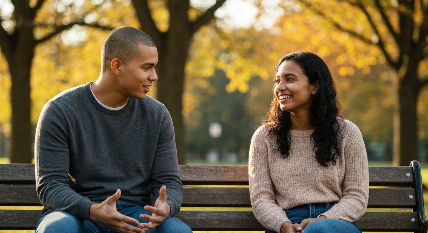 Person reflecting on their sense of self-awareness while connecting authentically with friends