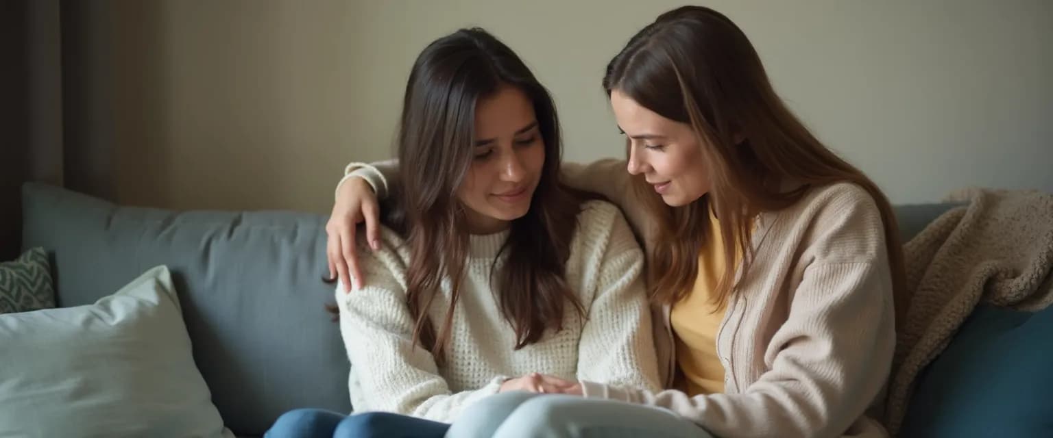 Friend comforting someone who has lost a loved one, showing what to say when someone loses someone