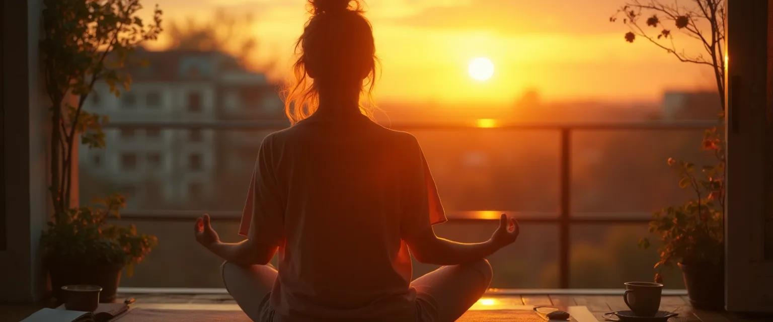 Woman practicing morning rituals for a positive mind positive life