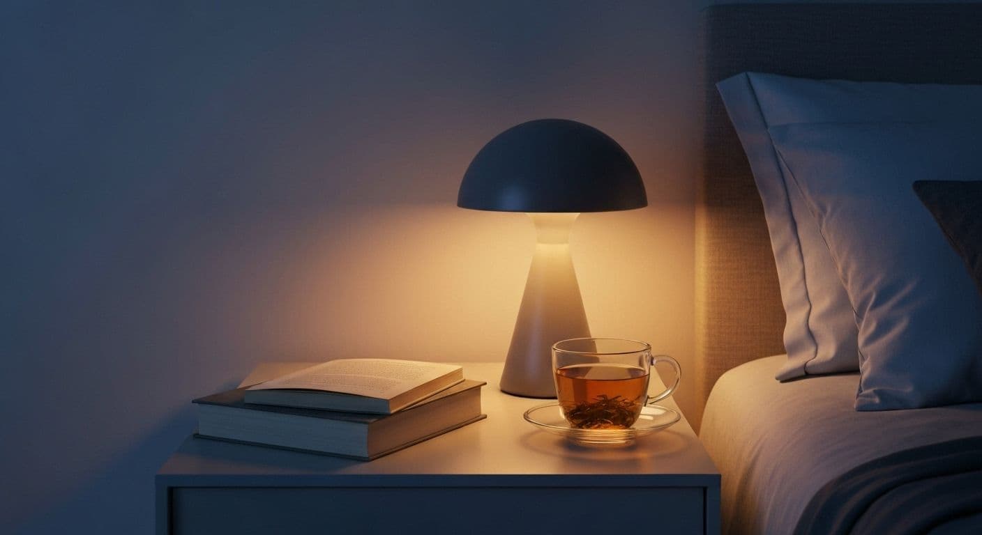 Person in peaceful evening setting using effective techniques to calm your mind before sleep