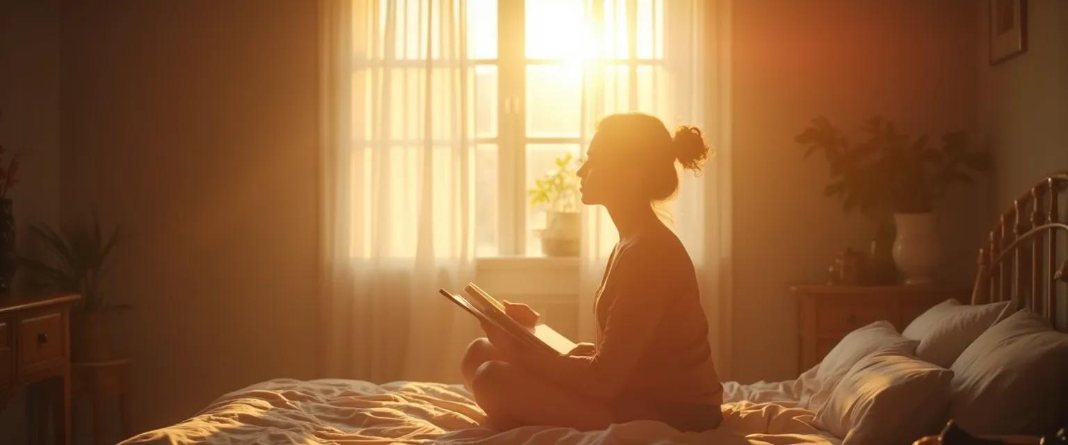 Woman practicing 5-minute morning confidence through daily practices ritual