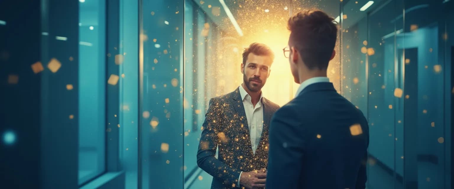 Leader reviewing leadership self awareness assessment results with team