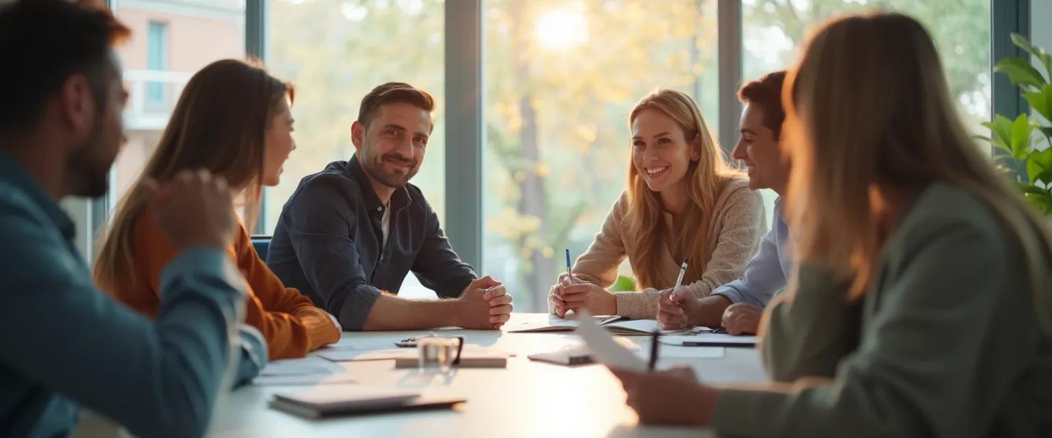 Professional using emotional IQ training exercises in a workplace setting