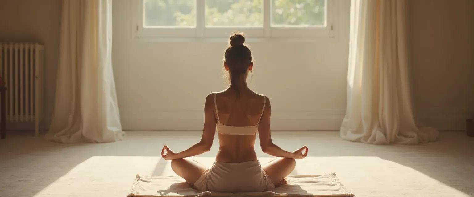 Woman practicing different kinds of self awareness through a body scan meditation