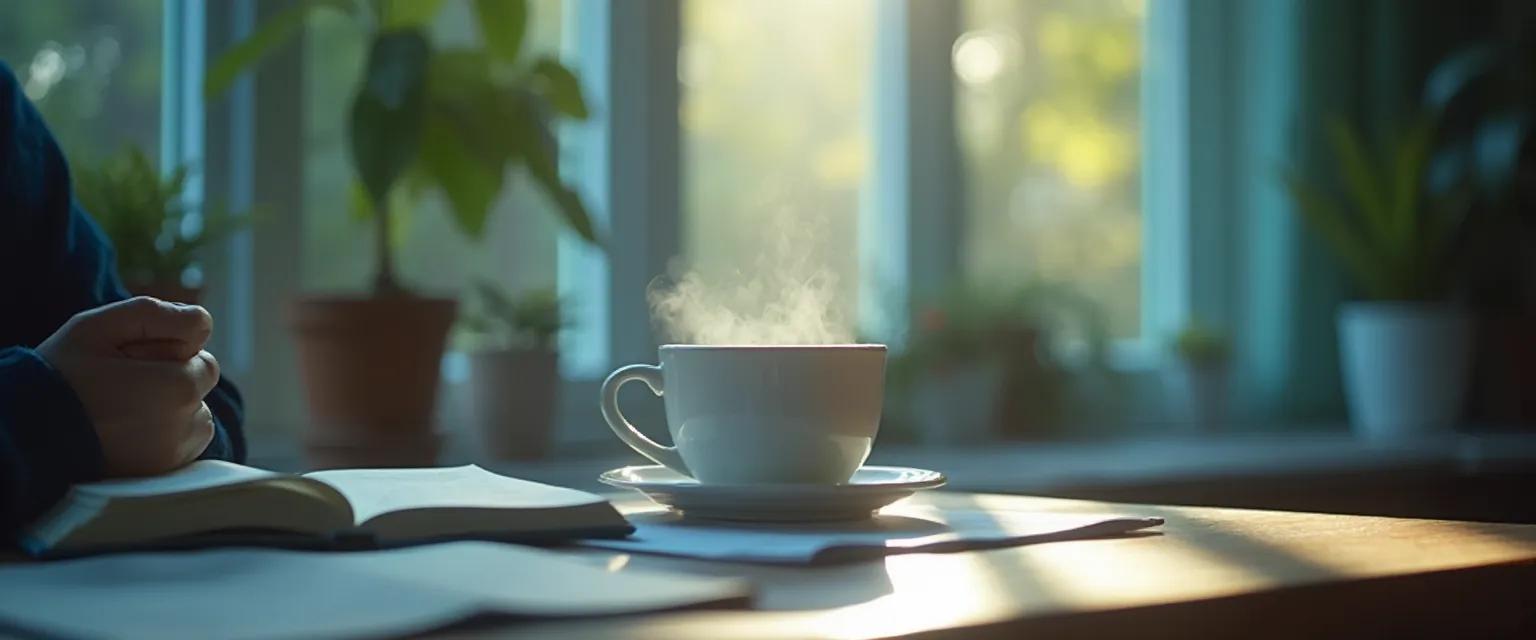 Student practicing calming techniques to manage anxiety in competitive academics before an exam