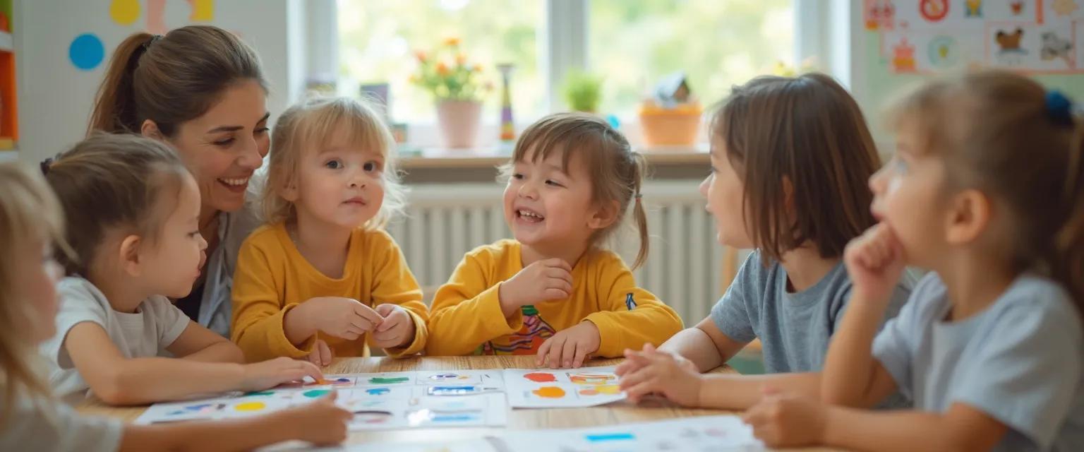 Preschooler developing self-awareness through mirror games and emotion charts