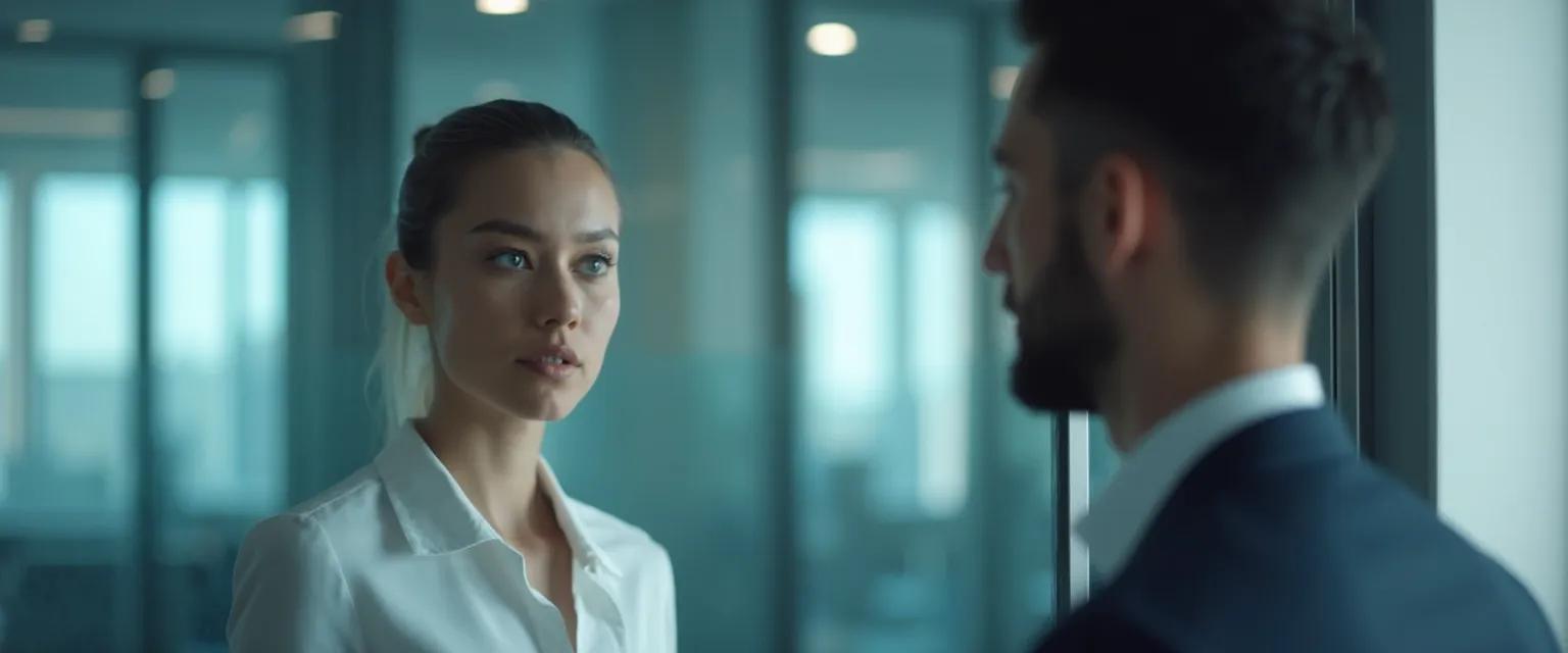 Professional using guide to self-awareness techniques during workplace meeting