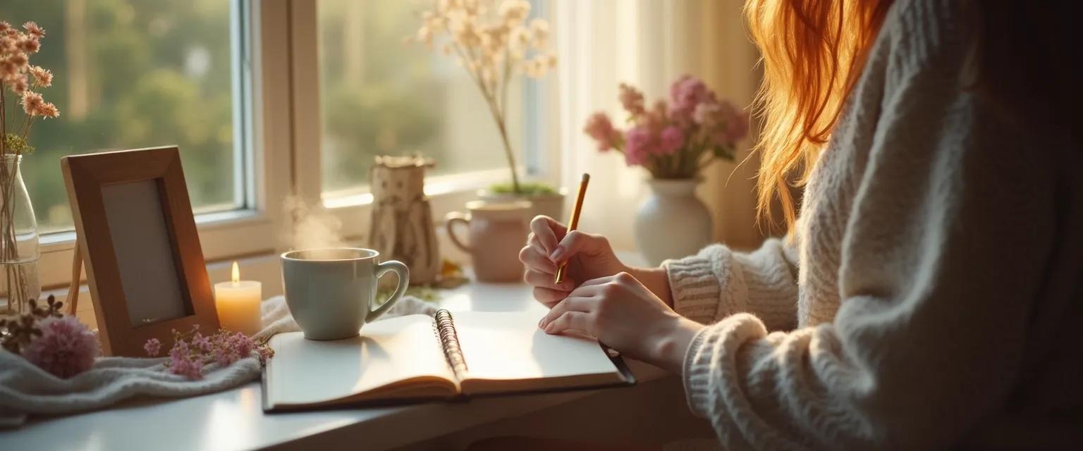 Person practicing gentle daily rituals to cope with grief