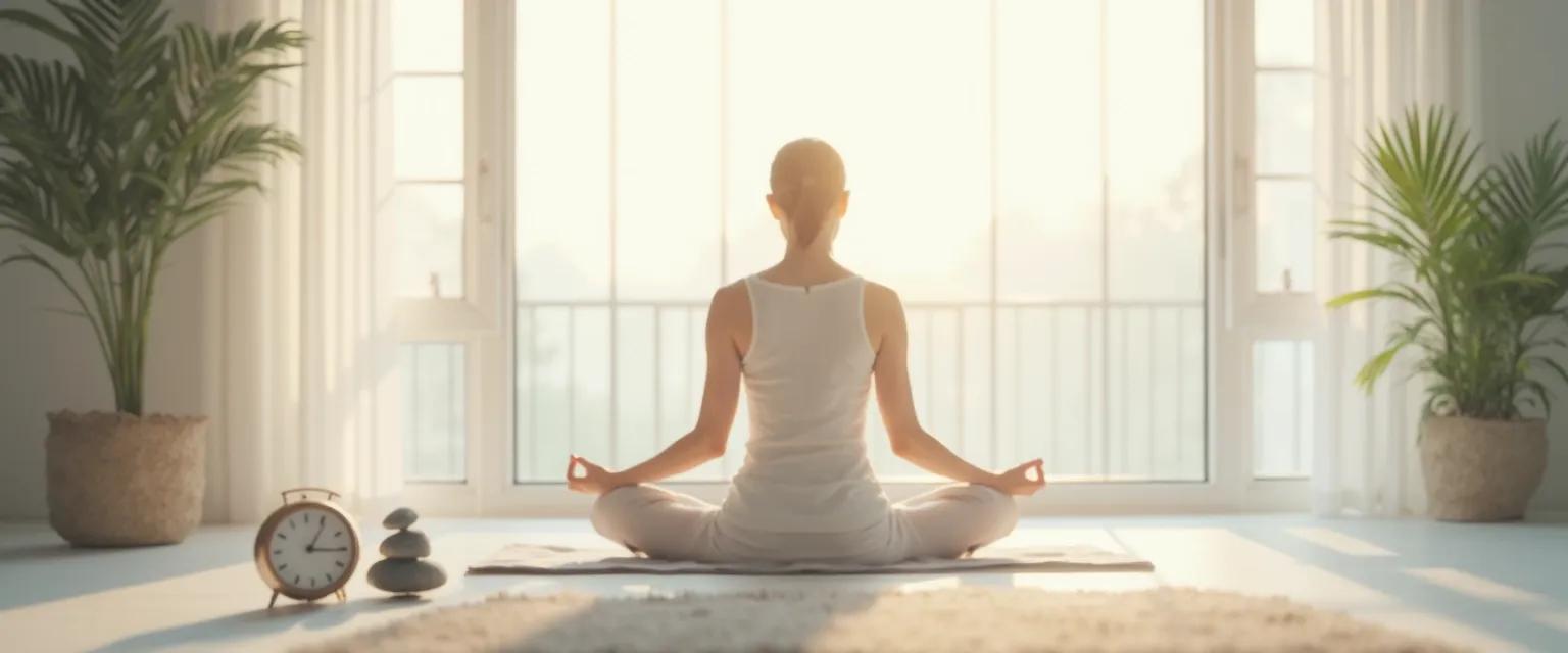 Person practicing 'My Year of Living Mindfully' with a 5-minute daily meditation