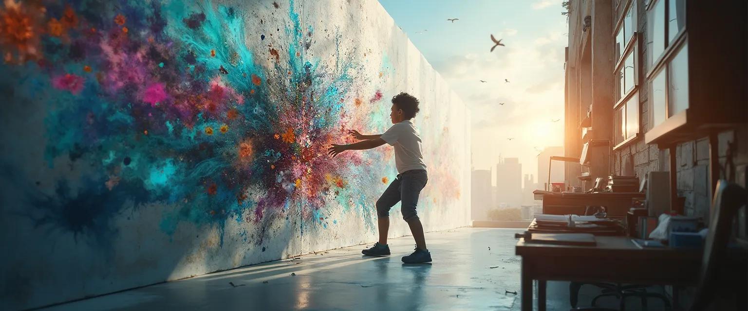 Creative professional breaking through procrastination and creative resistance while maintaining quality work