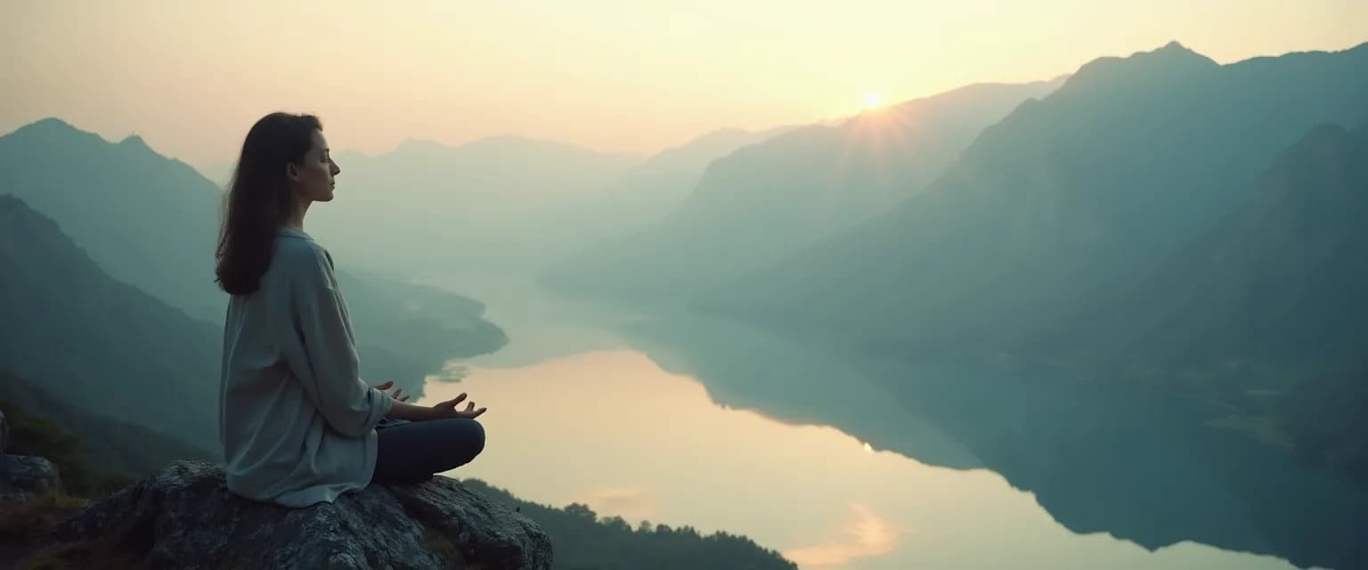 Person practicing extreme self-awareness through mindful reflection