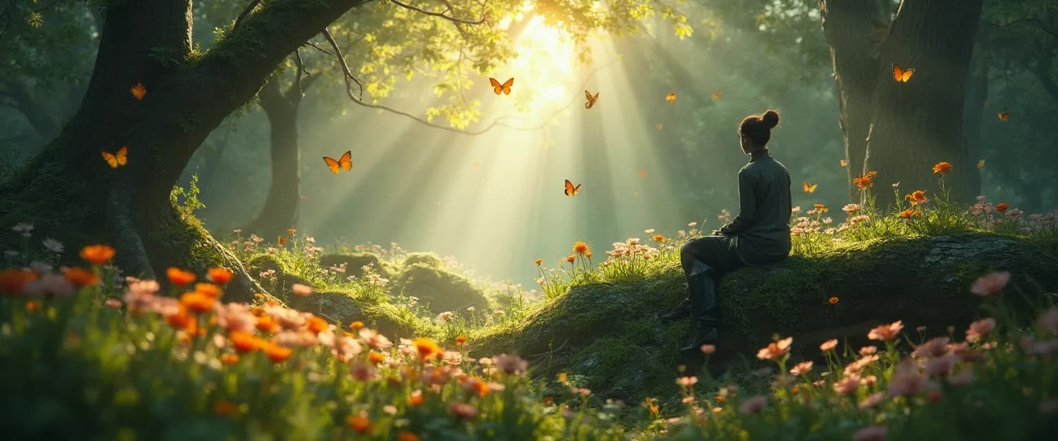 Person finding peace in nature while helping with grief healing process