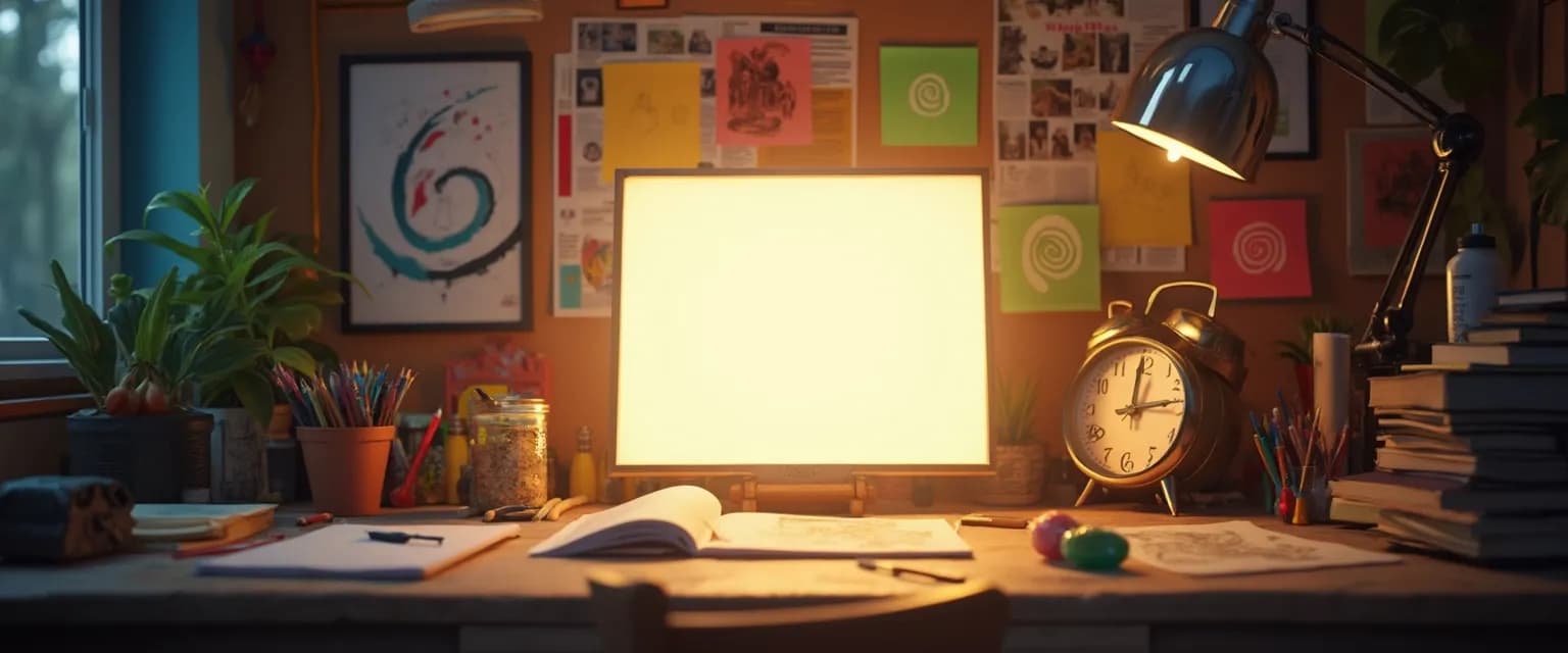 Professional artist performing pre-work ritual to overcome procrastination in creative disciplines